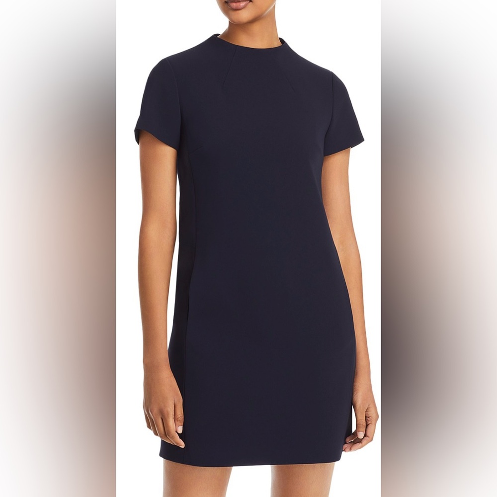 Theory Navy Jasneah Crepe Shift Dress